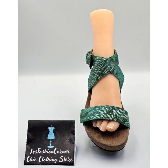 NWOB Revitalign Women's Green Lizard Swell Comfort Strap Sandal Sz 10 2461 - Picture 14 of 16